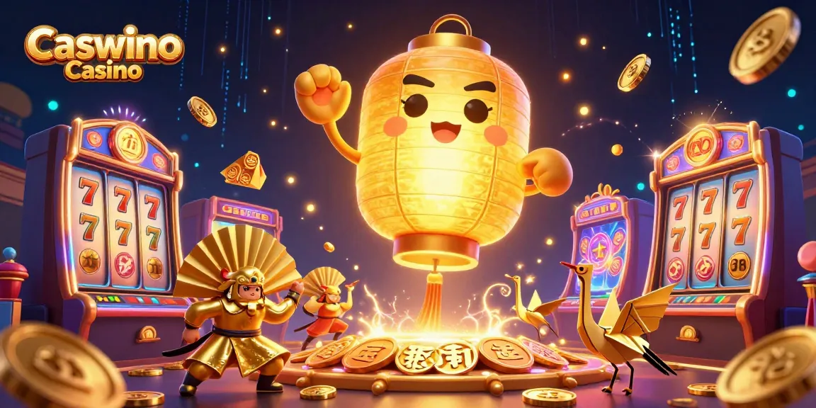 Experience the thrill at Caswino Casino with dynamic gaming scenes and vibrant symbols.