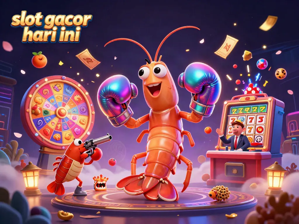 Engage with thrilling slot gacor hari ini featuring dynamic colorful reels and animated characters.