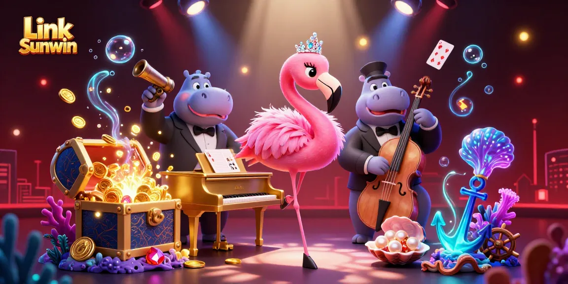 Play slots at Link Sunwin with vibrant characters and game elements, offering immersive online gaming experiences.