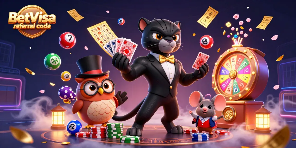 Experience the excitement of the BetVisa referral code in this vibrant, engaging 3D casino scene.