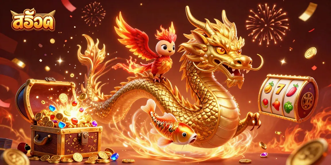 Menyaksikan aksi seru slot dengan naga emas dan ikan koi berlari meraih kemenangan melalui tumpukan koin!