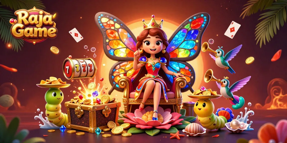 Experience Raja Game’s exciting slots with colorful characters and dynamic gameplay elements in a vibrant 3D illustration.