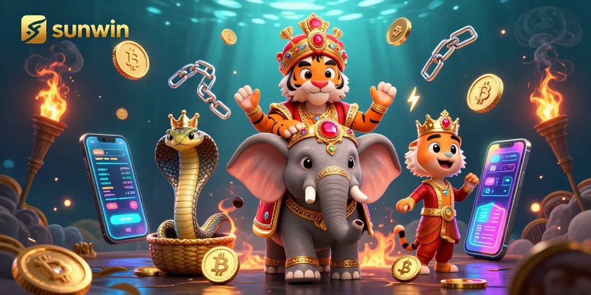 Experience thrilling gaming with sunwin at a vibrant 3D casino featuring unique characters and crypto elements.