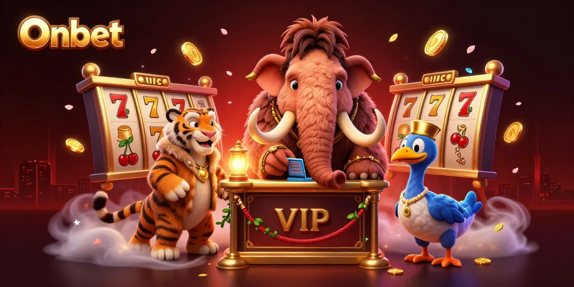 Engage in Onbet's thrilling casino experience featuring vibrant slot games and charismatic characters.