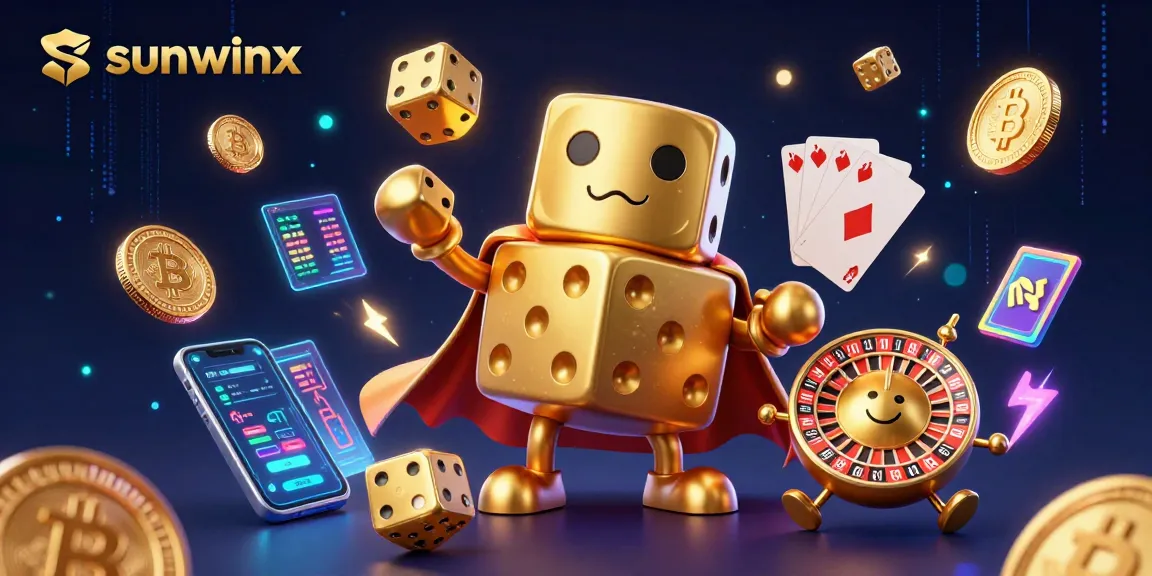 Experience thrilling gameplay with sunwinx in this vibrant 3D casino illustration showcasing dynamic elements.