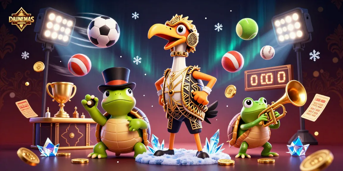 DAUNEMAS showcases thrilling sports betting action with vibrant characters in an ultra-detailed 3D scene.