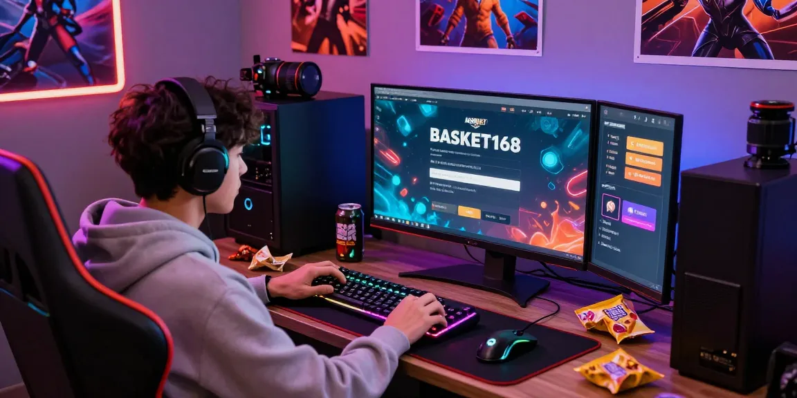 Gamer fokus pada situs basket168 slot login dengan lingkungan permainan yang semarak.