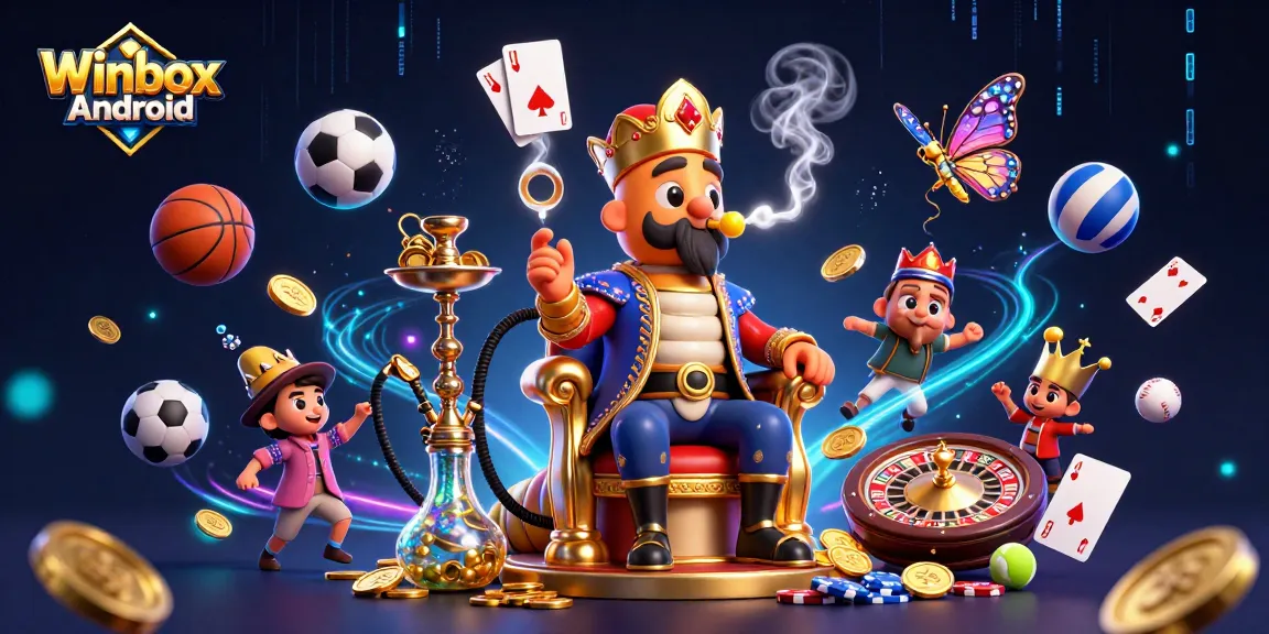 Experience the thrill of Winbox Android with a vibrant 3D casino scene featuring the caterpillar master.