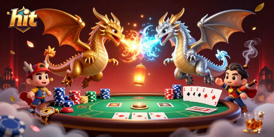 Hit the jackpot in a thrilling poker scene featuring fire and ice dragons at a dynamic casino table.