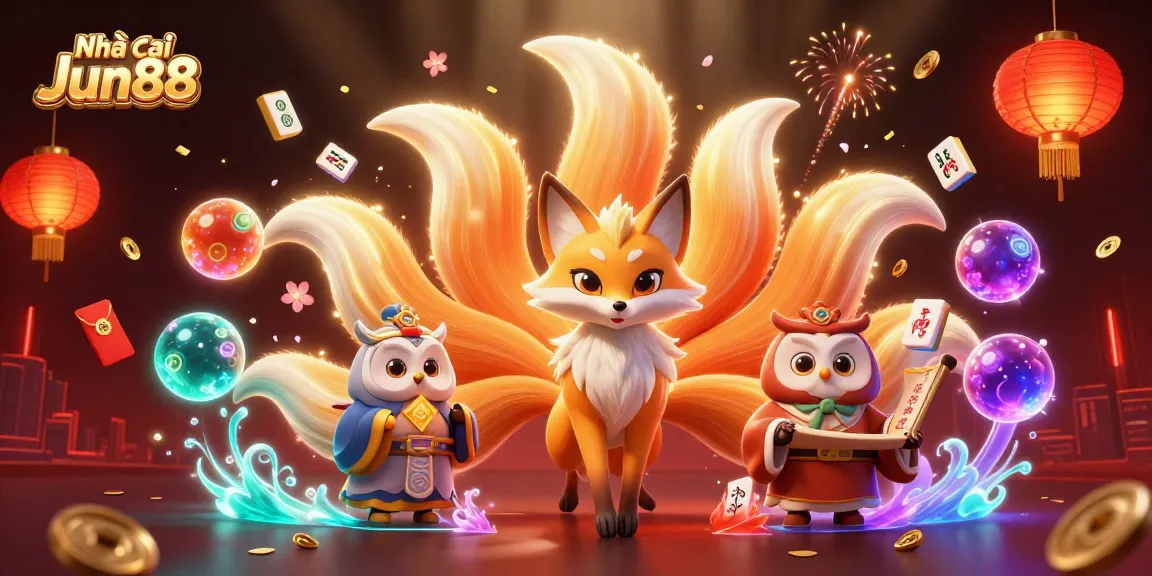 Play and win with Nhà cái Jun88 in a vibrant casino-themed digital illustration showcasing luck and strategy.