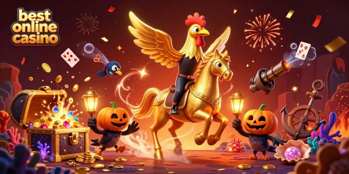 Experience the excitement at the best online casino with a golden rooster and magical elements!
